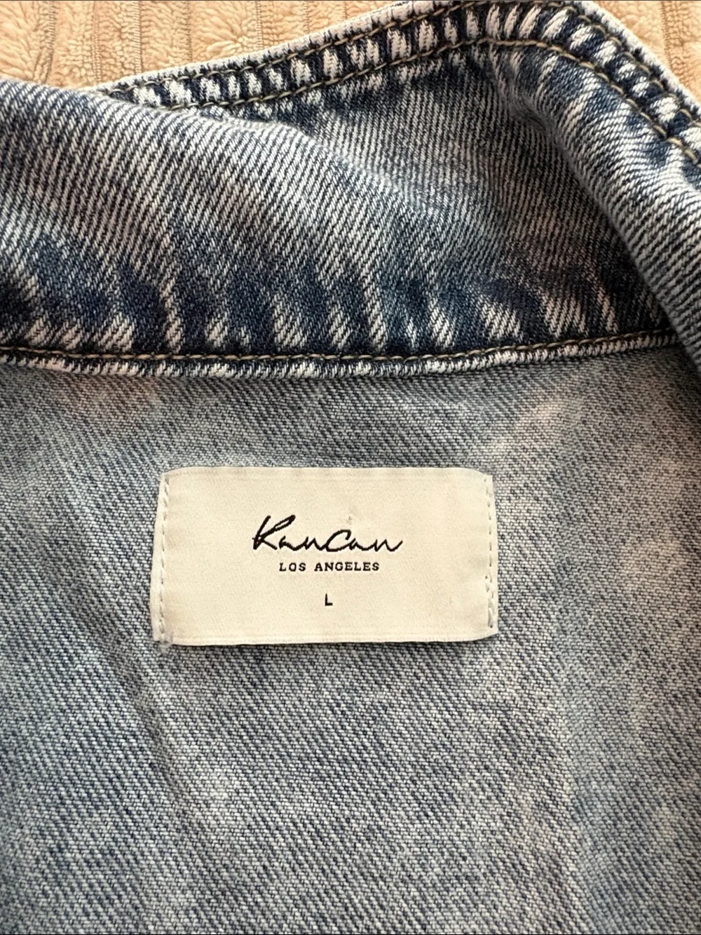 KanCan Light Blue Acid Wash Denim Jacket - Picture 2 of 4
